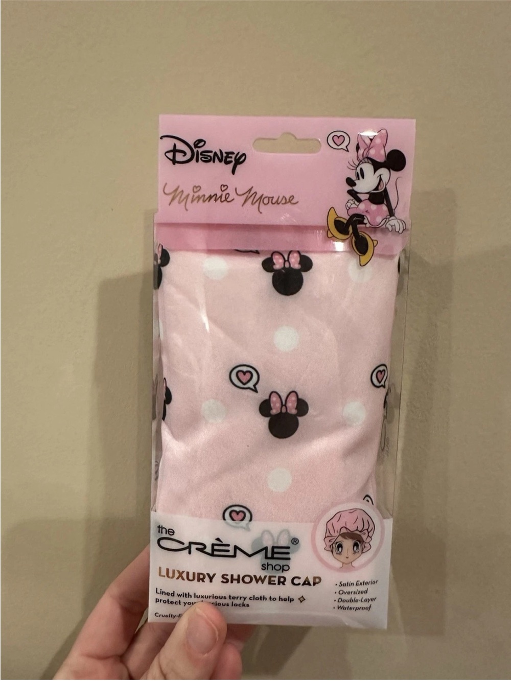 Disney Minnie Mouse Pink Polka Dot Luxury Shower Cap
